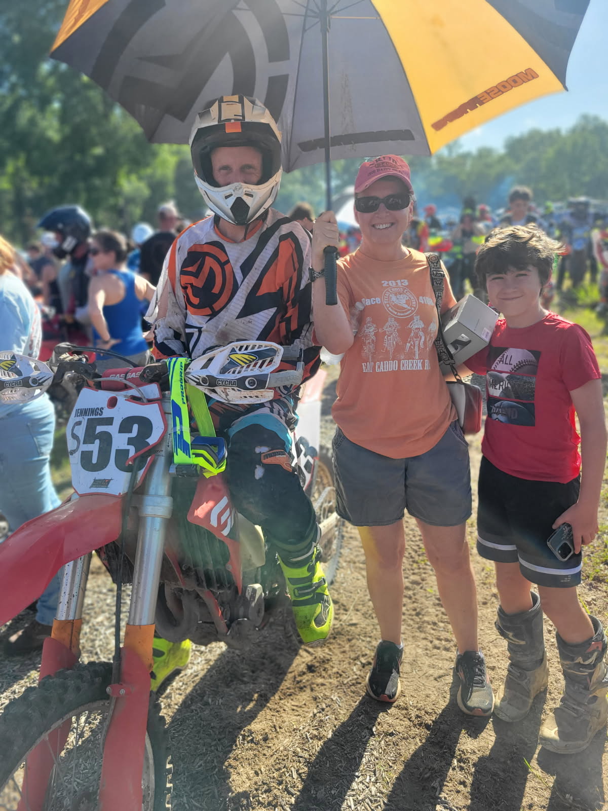 Family photo at the track